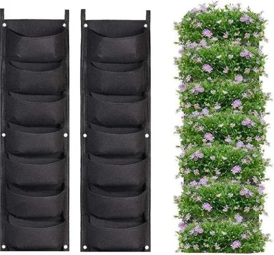 Obrázok produktu pre Kvetináč pre vnútorné aj vonkajšie použitie na balkón – 2 x 7 priehradiek – vertikálny záhon