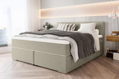 Produktbild von 99rooms Phönix Boxspringbett 200x200 cm Webstoff MALMO_NEW Beige