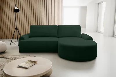 Image de VENASI DREAM droite Canapé d'angle CORD avec fonction sommeil et coffre de lit Canapé d'angle Canapé-lit forme L VERT