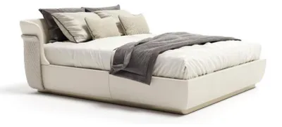 Produktbild von Designer Weißes Doppelbett Schlafzimmer Möbel Große Familienbetten Bett