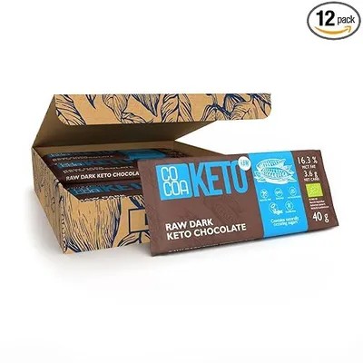 Produktbild von COCOA Zartbitter Schokolade, 12x40g, MCT Öl, Zuckerfrei, Low Carb
