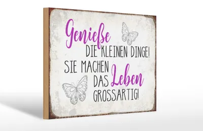 Produktbild von Holzschild Spruch 30x20cm genieße kleine dinge das Leben