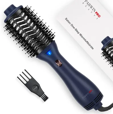 Produktbild von 4 in 1 Ovale Haartrockner lockenbürste, Ionen Fönbürste Rundbürste für Trocknen, Glätten und Volumen, 1000 Watt, (Preußischblau)