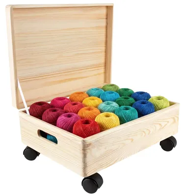 Immagine prodotto di Cassa in legno su ruote con coperchio