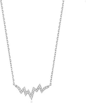 Produktbild von Funkelndes Feuer Modische 9 Karat (375) Weißgold Diamant Halskette Brillant-Schliff 0.06 Karat H - I1 - 46cm*17mm; TRS280299KW