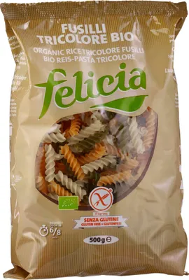 Produktbild von Felicia Reis-Tricolore 3-farbig aus natur Tomate Spinat Fusilli - - 500g