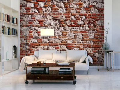 Produktbild von Vlies Fototapete 400x280 cm Tapeten Wandtapete XXL Ziegel Mauer Ziegelstein Beton f-A-0534-a-a