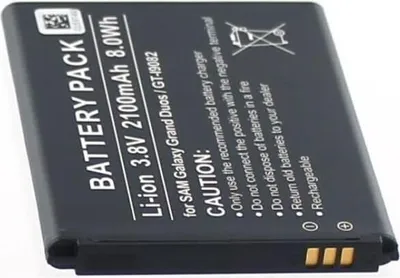 Produktbild von Akku für Samsung GT-I9082 Li-Ion 3,8 Volt 2100 mAh schwarz.