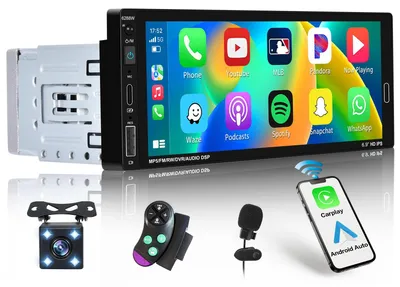 Image de Autoradio tactile de 6,9 pouces avec système Carplay et Android Auto sans fil