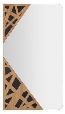 Immagine prodotto di Specchio da parete Mauro Ferretti, angolare, 50x1x90 cm, finitura naturale e nero