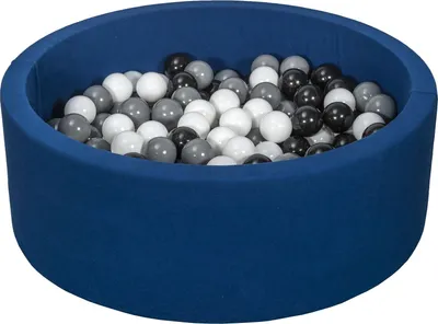 Produktbild von Bällebad Spielplatz + 200 marineblaue Bälle schwarz, weiß, grau