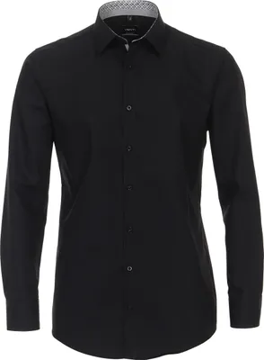 Produktbild von VENTI Herren Businesshemd Langarm Kent Modern-Fit Schwarz 38