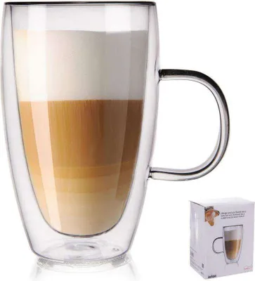 Obrázok produktu pre ORION čajové sklo kávové sklo dvojstenné poháre termo sklo na kávu čaj 430 ml