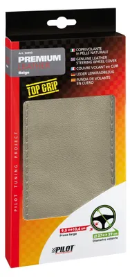Obrázok produktu pre Prémiový , kožený poťah volantu - L - Ø 37/39 cm - béžový