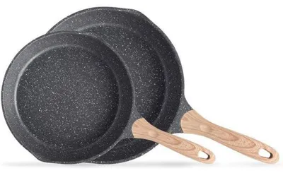 Productafbeelding van Pannenset, 2-delig, 20 cm en 26 cm, geschikt voor inductie, gesmeed aluminium, antiaanbaklaag, -vrij, grijs