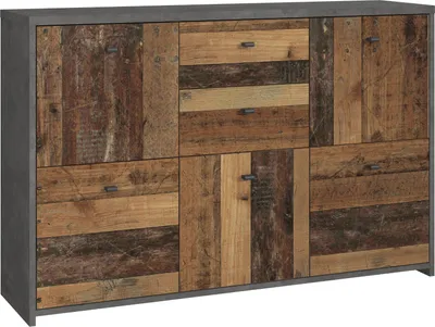 Produktbild von Kommode für Wohn- und Esszimmer Shabby / Vintage Anrichte Used Wood grau Beton 114 x 77 cm Best