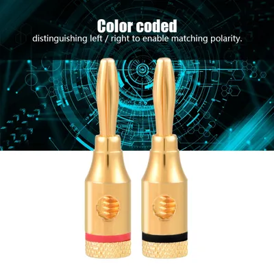 Immagine prodotto di 10 pezzi placcati in oro altoparlante Banana Plug Wire Audio Connector Adapter