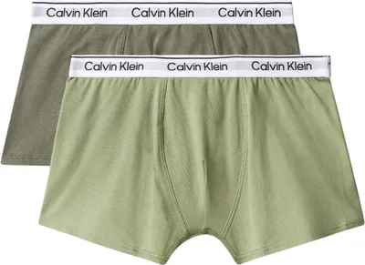 Obrázok produktu pre Calvin Klein, chlapčenské trenky Trunk, model B70B700506, farba: olivovo zelená/tmavo zelená, veľkosť: 10 rokov, 2 kusy