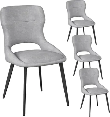 Produktbild von WOLTU Esszimmerstühle 4er Set, Küchenstühle, Wohnzimmerstühle, Samt Stuhl, Gepolsterte Stühle, Grau