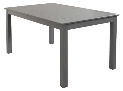 Immagine prodotto di Tavolo estensibile 150/210 cm da esterno con struttura in alluminio e piano effetto doghe Eracle -  DarkGrey