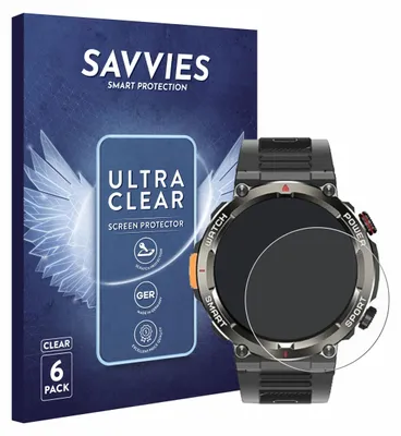 Produktbild von 6x Für Iowodo W50 Pro 1.45" Schutzfolie Savvies Displayschutz Display Schutz Folie Klar Transparent