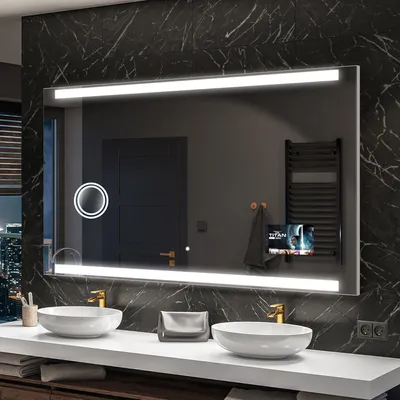 Produktbild von Artforma Badspiegel SMART 170x90 cm - mit LED Beleuchtung - LED Farbe Kaltweiß 7000K - Individuell Nach Maß - Beleuchtet Wandspiegel Lichtspiegel Badezimmerspiegel | Lichtschalter: Touch Schalter |SLED047