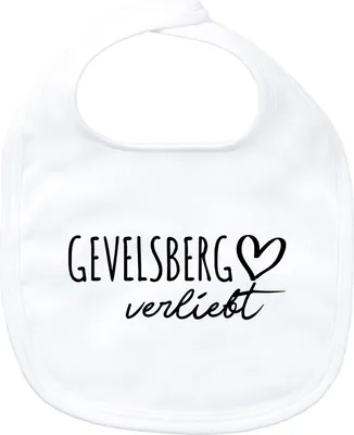 Produktbild von Huuraa Baby Lätzchen Gevelsberg verliebt White Klettverschluss  Baumwolle Latz Geschenkidee