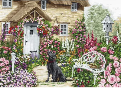 Immagine prodotto di Luca-S Set punto croce "Il giardino del contadino", schema di conteggio, 45x32cm