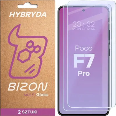 Produktbild von Flexibles Hybridglas für Xiaomi POCO F7 Pro, Bizon Glass Mule Duo, 2 Stück