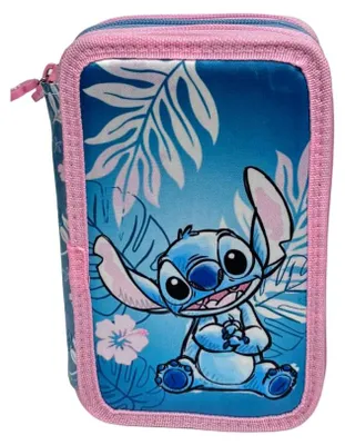 Produktbild von mybagstory Stitch Federmäppchen, 3 Fächer, Blau und Rosa