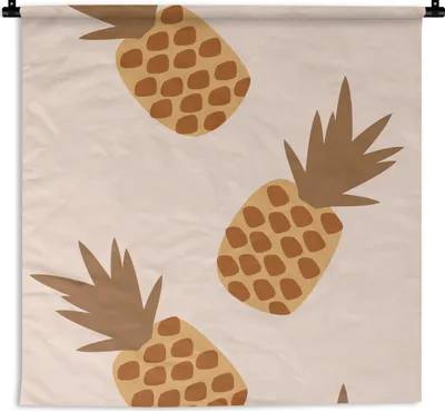 Produktbild von MuchoWow® Wandteppich Wandbehang Sommer - Ananas - Obst 150x150 cm Tapisserie Dekoration Wandtuch - Wohnaccessoires - Modernes