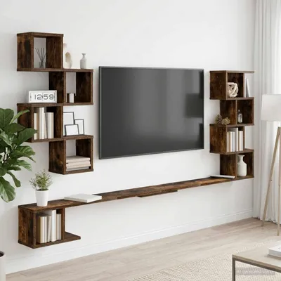Productafbeelding van Maison Exclusive - Wandmontabele TV-plank, gerookt eikenhout, 160 x 15 x 94 cm