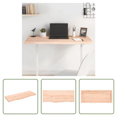 Produktbild von The Living Store Tischplatte 100x40x(2-4) cm Massivholz Eiche Unbehandelt