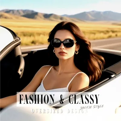 Produktbild von Damen Sonnenbrille Polarisiert Groß Oversize Elegant Klassisch Vintage mit 100% UV400 Schutz