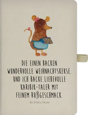 Produktbild von Mr. & Mrs. Panda Journal Maus Kekse - Transparent - Geschenk, Tagebuch, Kladde, Weihnachtsbäckerei, notizbuch, A5, Heft, Weihnachten, Plätzchen, Backen