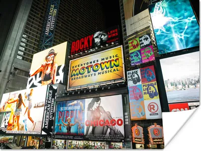 Produktbild von MuchoWow® Poster Werbetafeln - New York - Amerika 160x120 cm - Foto Plakat