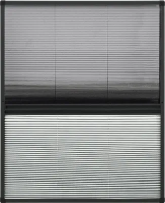 Obrázok produktu pre vidaXL sieťka proti hmyzu plisovaná na okná hliník 60x80 cm so žalúziami