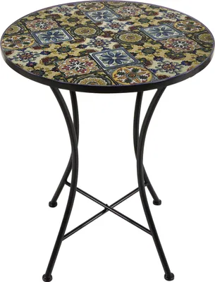 Image de Axi Amélie Table Bistrot, Mosaique, Yellow Breeze | Table D'Appoint Bistrot Pour L'Extérieur, Pour Jardin/Balcon/Terrasse - 60 X 60 X 75 Cm