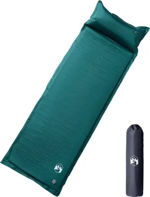Image de Matelas de camping autogonflant avec oreiller 1 personne vert