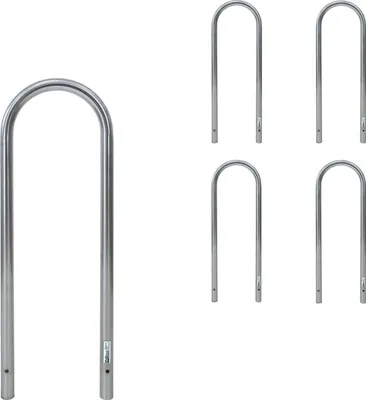 Produktbild von 5 x Fahrradanlehnbügel 115 x 41 cm Edelstahl Ø 49 mm Einbetonieren Fahrradständer Parker Typ U