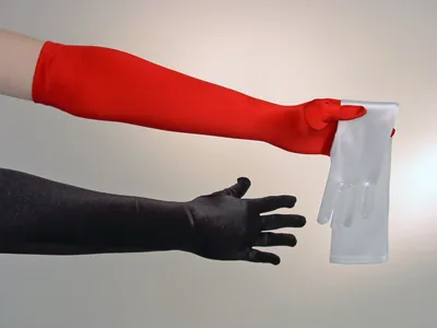 Produktbild von Satinhandschuhe, ca. 50 cm, weiß