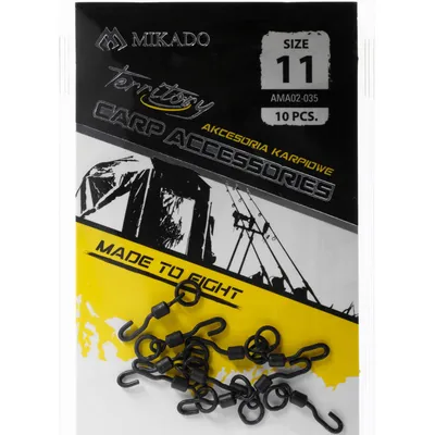 Obrázok produktu pre 10 x MIKADO Ronnie Rig Swivel Swivel Carp Swivel #11 black