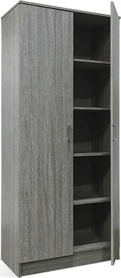 Image de Armoire REY – 2 portes – 80×180 cm – Chêne gris – Style scandinave
