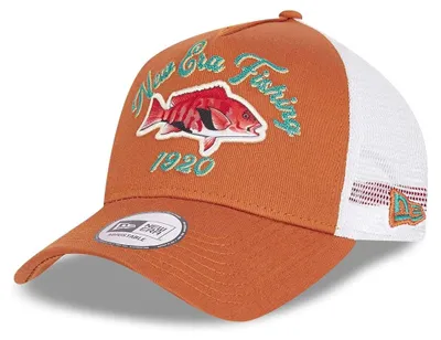 Image de Casquette Trucker A-Frame New Era - OUTDOOR Fishing, couleur caramel