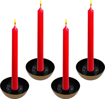 Immagine prodotto di 2.02 Ciotola in metallo con portacandele per candele a bastoncino - Set di 4 / ciascuno Ø 10 cm circa - Colore: nero / oro esterno