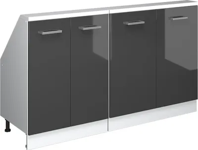 Zdjęcie produktu dla Szafka kuchenna na dach skośny Vicco R-Line Antracyt wysoki połysk 140 cm Zestaw 2 sztuk, Model 58157