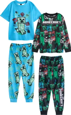 Produktbild von Minecraft - Schlafanzug mit langer Hose für Jungen(2er-Pack) NS8725 (140) (Blau/Schwarz/Grün)