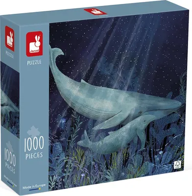 Zdjęcie produktu dla Puzzle Janod 1000 wielorybów w głębinach morskich