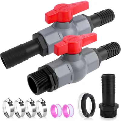 Image de Robinet à bille en PVC avec raccordement pour tuyau, pour piscines