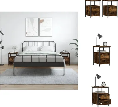 Immagine prodotto di vidaXL Comodini 2 pz. Rovere affumicato 34x35,5x50 cm materiale a base di legno - Comodini